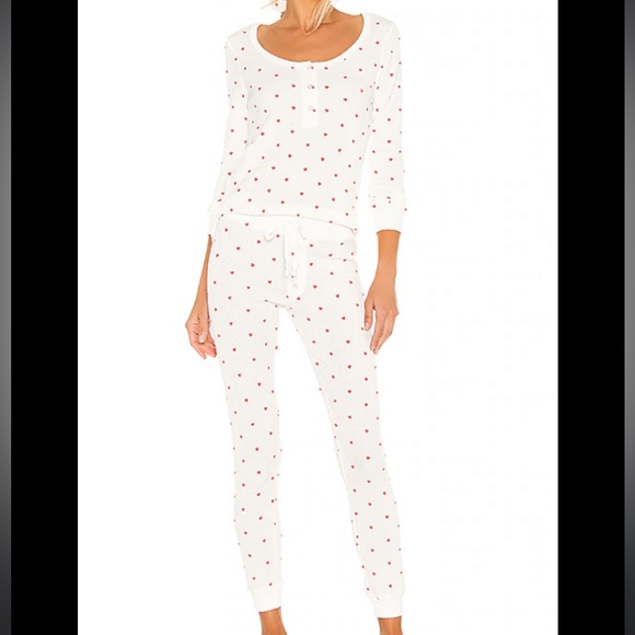 REVOLVE Other - REVOLVE Plush Thermal Heart Pajama Set
